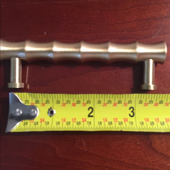 Shiny gold faux bamboo drawer pulls - Picture 4 of 4